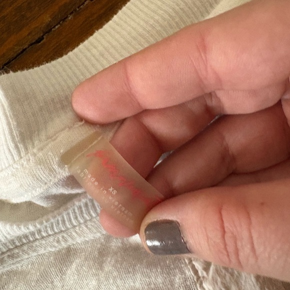 Free people movement white One up long sleeve top pockets shirt oversize size XS - Picture 10 of 11